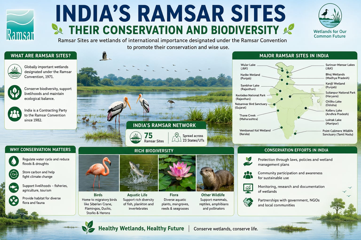 India’s Ramsar Sites: Where Conservation Meets Biodiversity