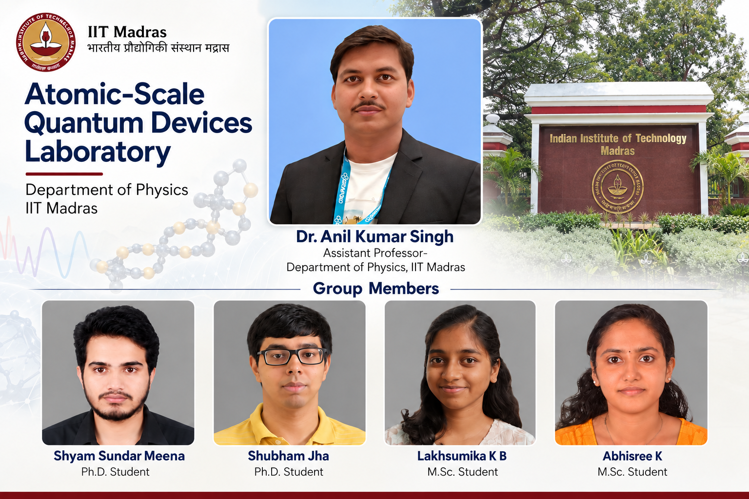 IIT Madras faculty contributes to multinational study showing that molecular motion might help control nanoscale electronic devices