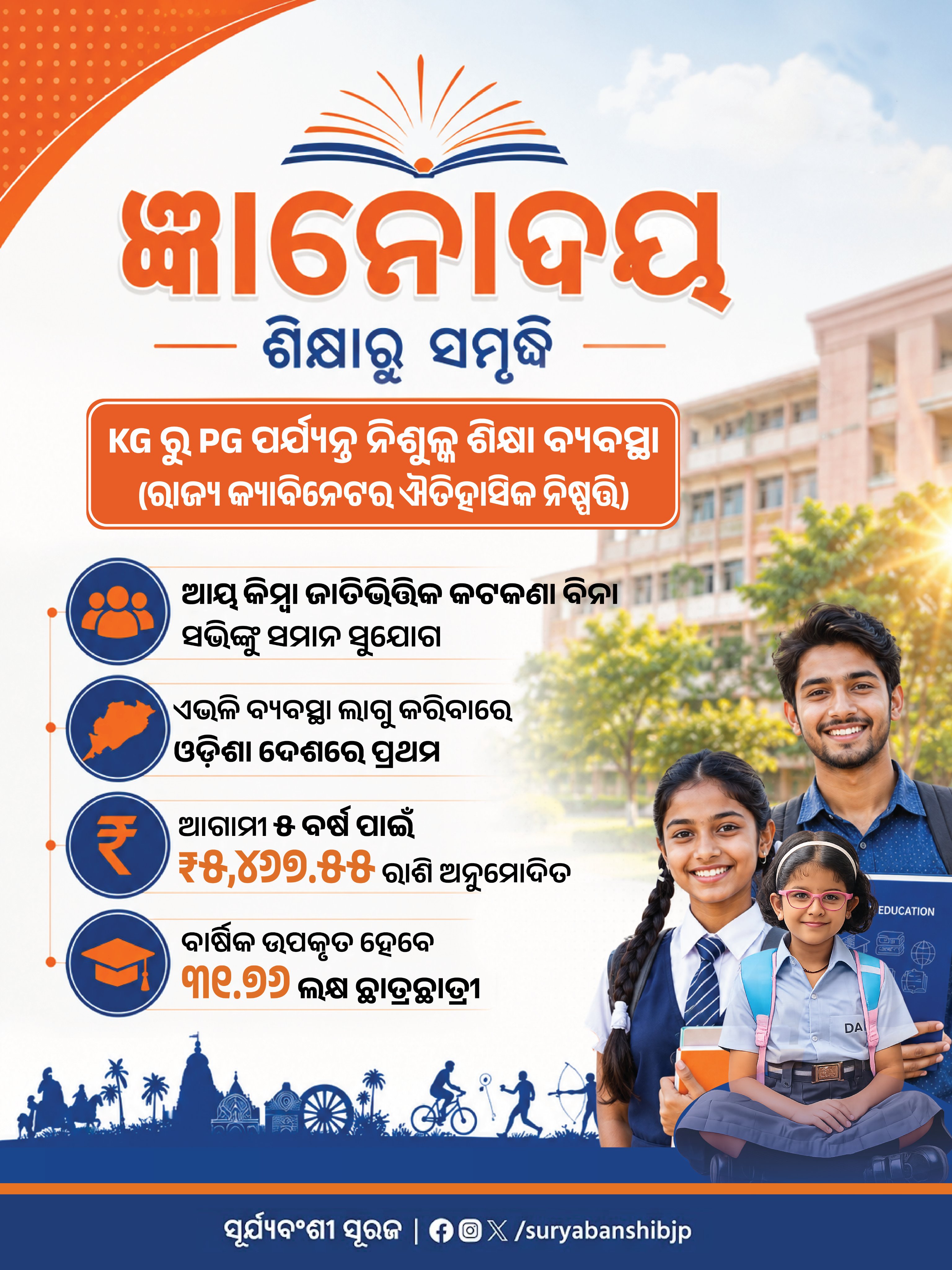 Odisha Cabinet Clears 'Gyanodaya' Scheme, Completes Vision of Free Education from KG to PG