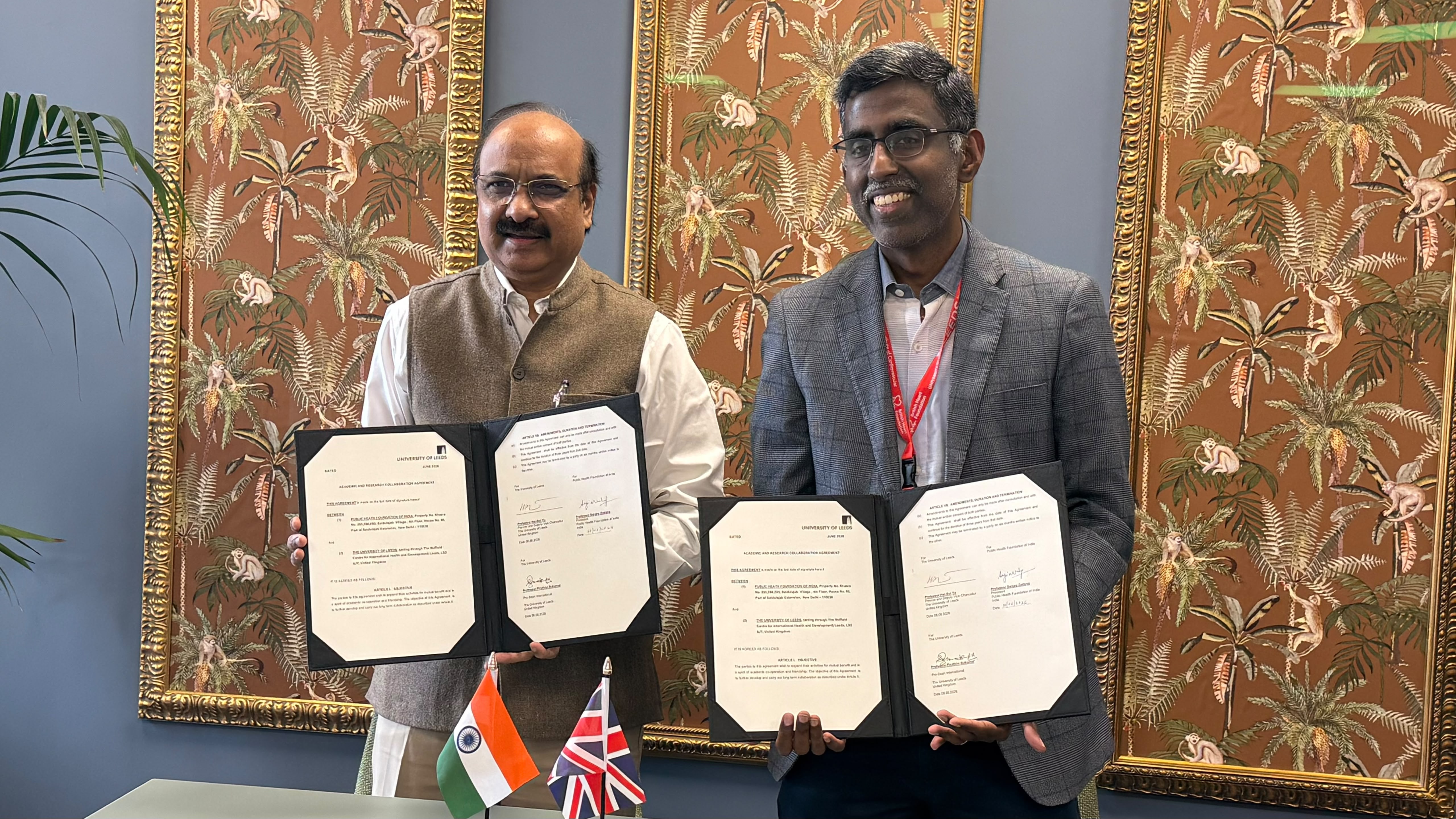 Leeds: The University of Leeds and the Public Health Foundation of India (PHFI) have signed a Memorandum of Understanding (MoU) to establish a strategic partnership aimed at advancing public health research, education, and academic collaboration. The agreement creates a framework for long-term engagement between the two institutions, enabling collaborative research, academic exchange, and joint educational initiatives. Through this partnership, the University of Leeds and PHFI will work together to address emerging public health challenges in the areas of antimicrobial resistance, health equity, trauma prevention and one health while fostering innovation and strengthening global knowledge networks. Key areas of collaboration include the development of joint research projects; the organisation of academic activities such as joint courses and programs, conferences, symposia, and lectures; the exchange of research and teaching personnel; student placements and exchange opportunities; and the sharing of publications and other scholarly resources of mutual interest. The partnership is expected to enhance interdisciplinary research and strengthen academic ties between India and the United Kingdom, supporting evidence-based approaches to global health challenges. Commenting on the partnership, Professor Piruthivi Sukumar, Professor of Global Engagement and Education and Pro-Dean International at the University of Leeds, said,