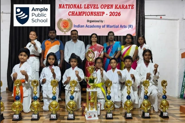 AMPLE PUBLIC SCHOOL WINS FIRST PRIZE AT THE NATIONAL LEVEL OPEN KARATE CHAMPIONSHIP - PRESS RELEASE