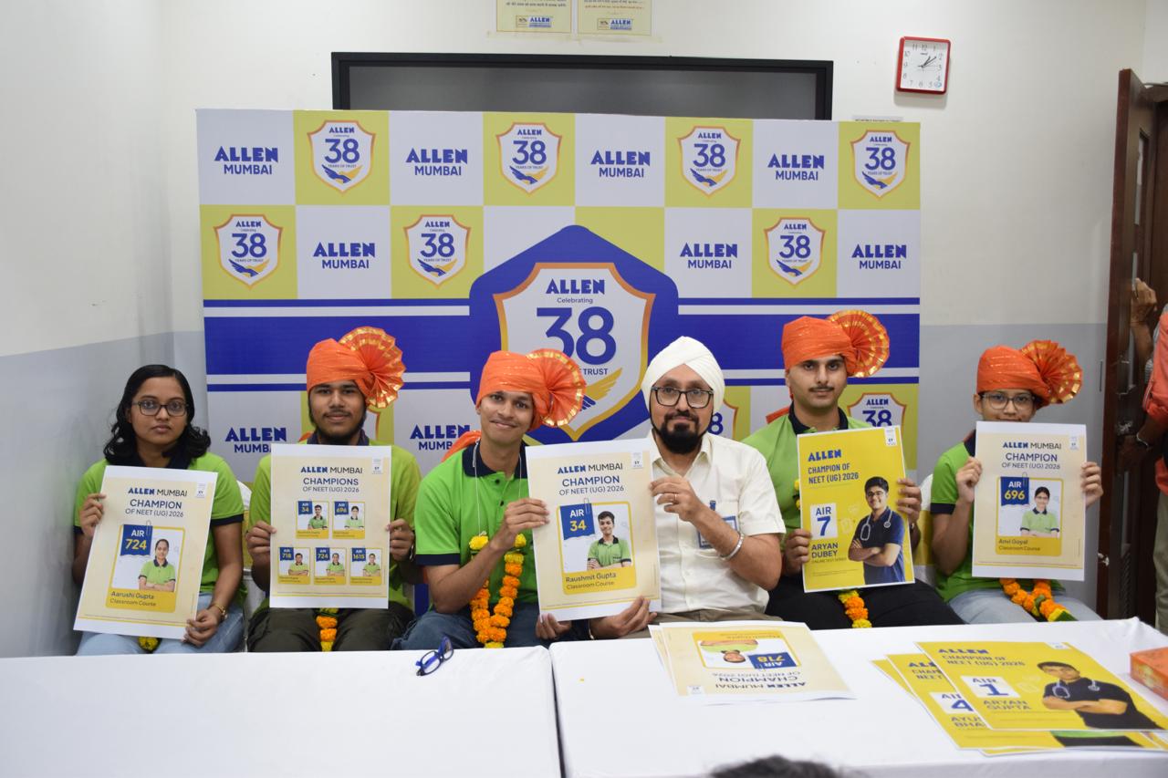 AIR-34 to Raushmit of Allen Classroom Mumbai - 4 students from Allen Mumbai in top 1000