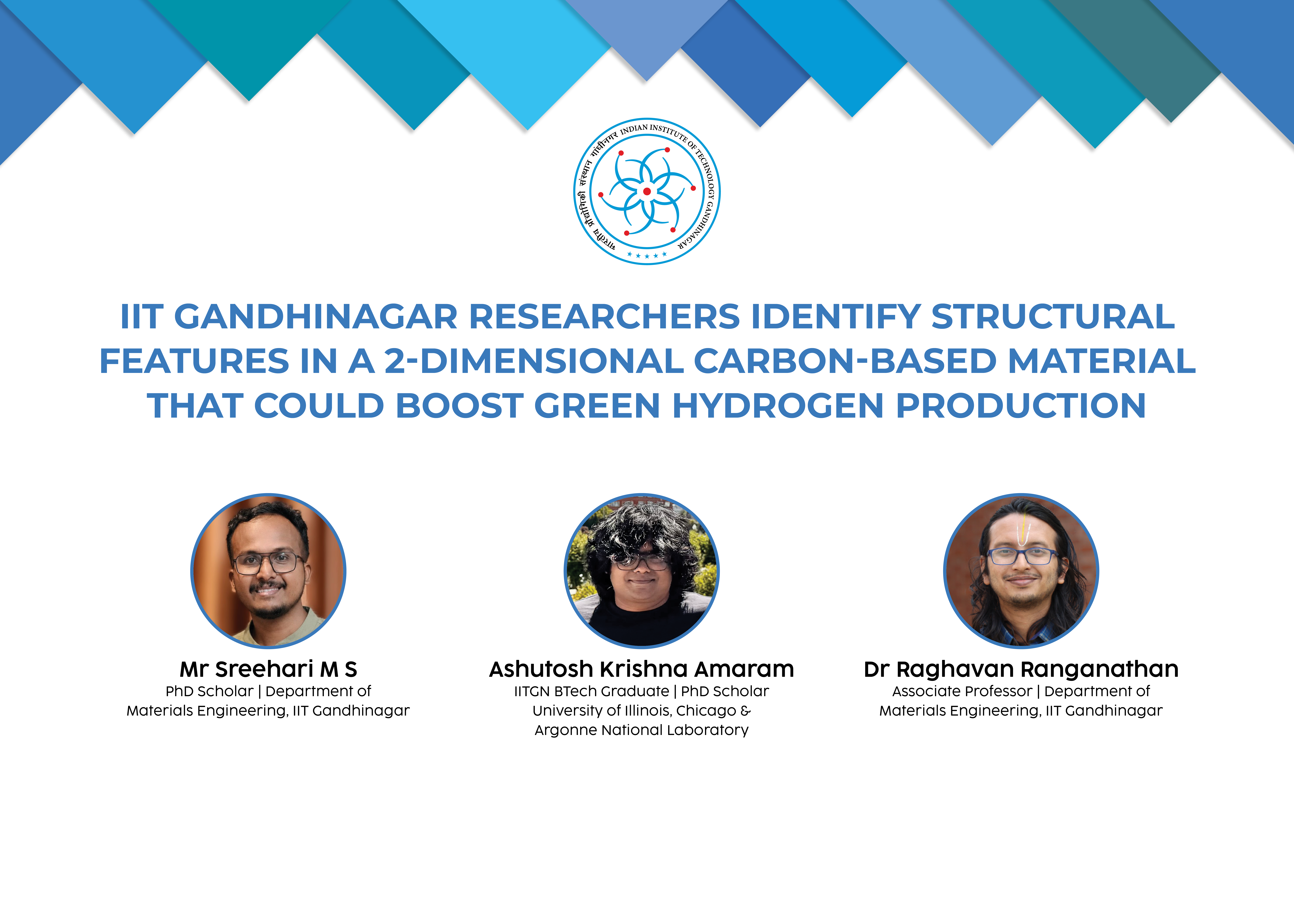 IIT Gandhinagar researchers identify structural features in carbon material that could boost green hydrogen production