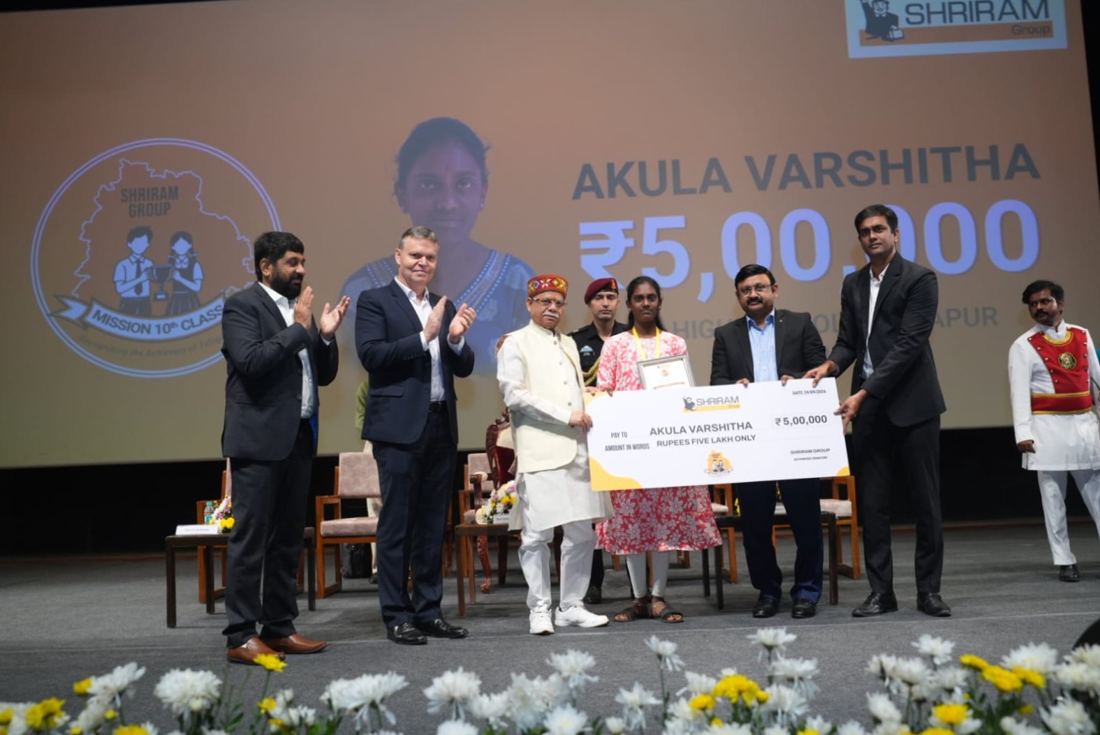Shriram Group awards scholarships to class 10 toppers from govt school across Telangana constituencies