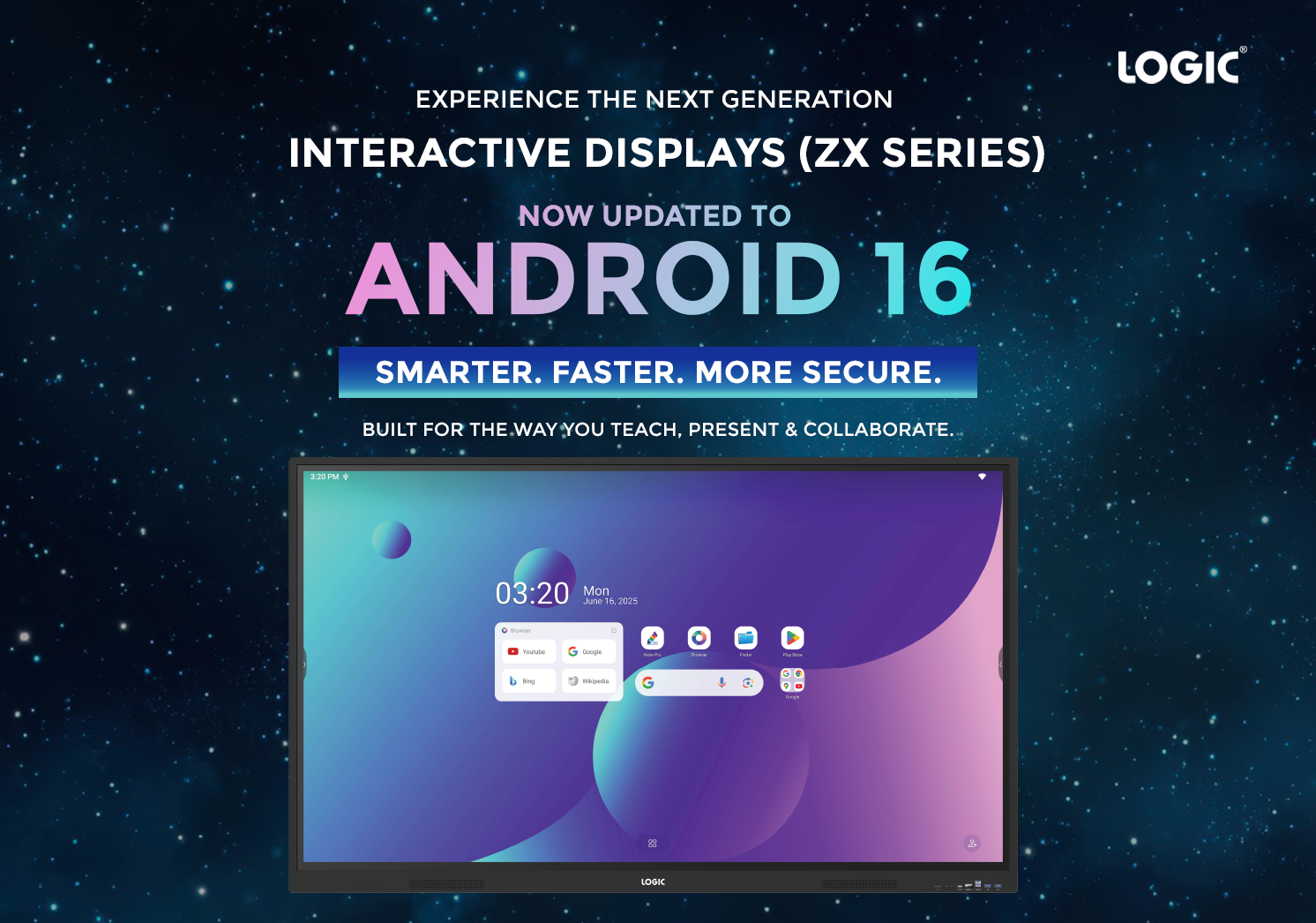 and Images: LOGIC Upgrades ZX Series Interactive Displays to Android 16, Delivering Smarter, Faster and More Secure Collaboration
