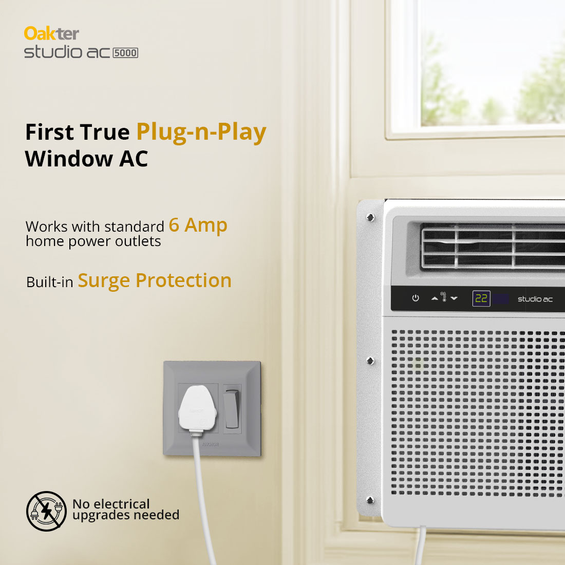 Oakter Launches Studio AC 5000 2026 Model with Improved Star Rating, Inverter Technology, and Upgraded Design