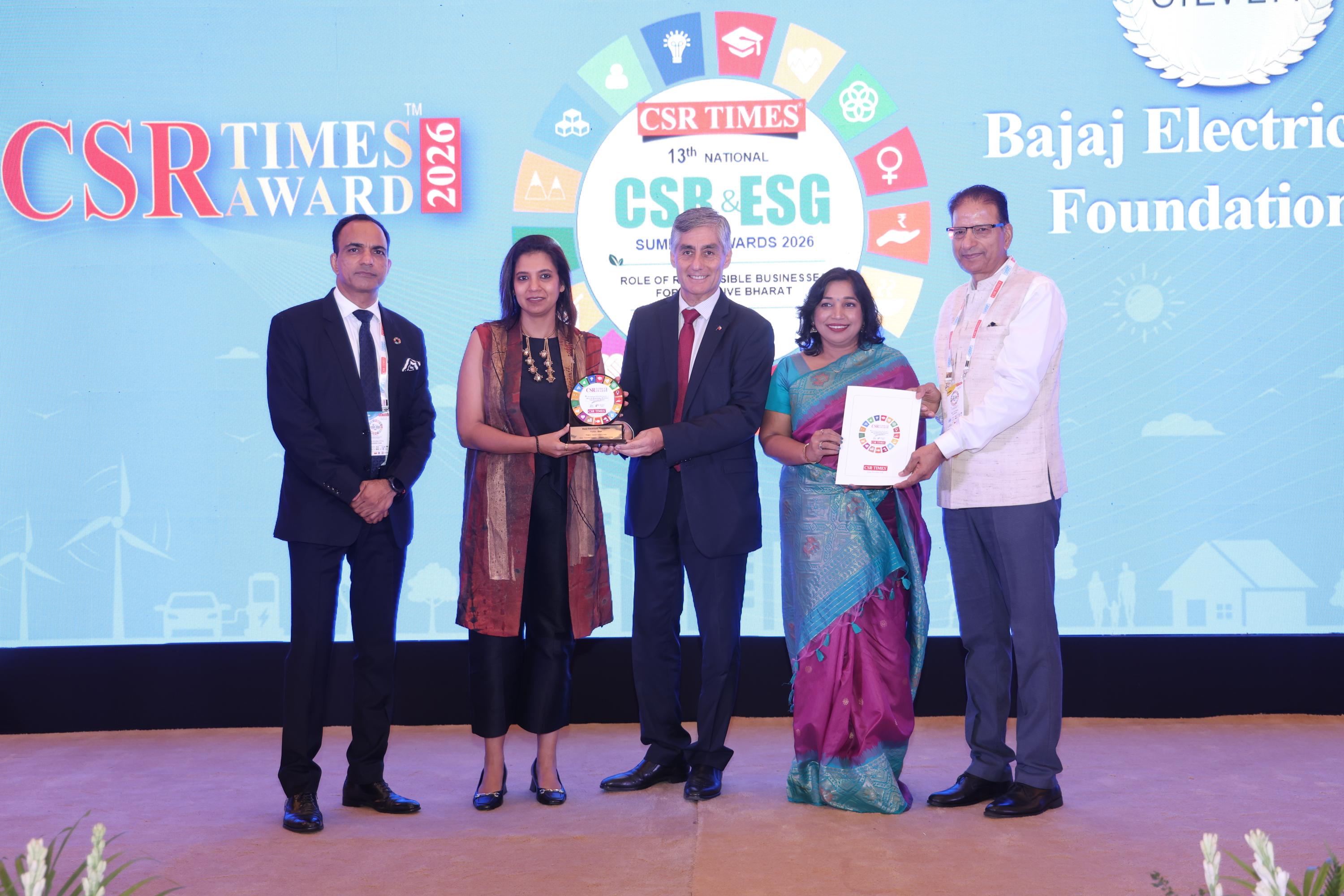 Bajaj Electricals Foundation's 'Flame of Change' Improved Cookstove Project Wins CSR Times Award