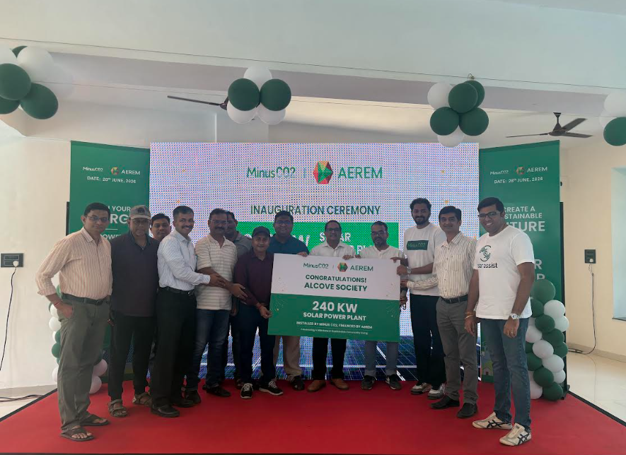 Aerem Finances 240 kW Rooftop Solar Plant for Large Pune Housing Society, Enabling EV-ready Green Community