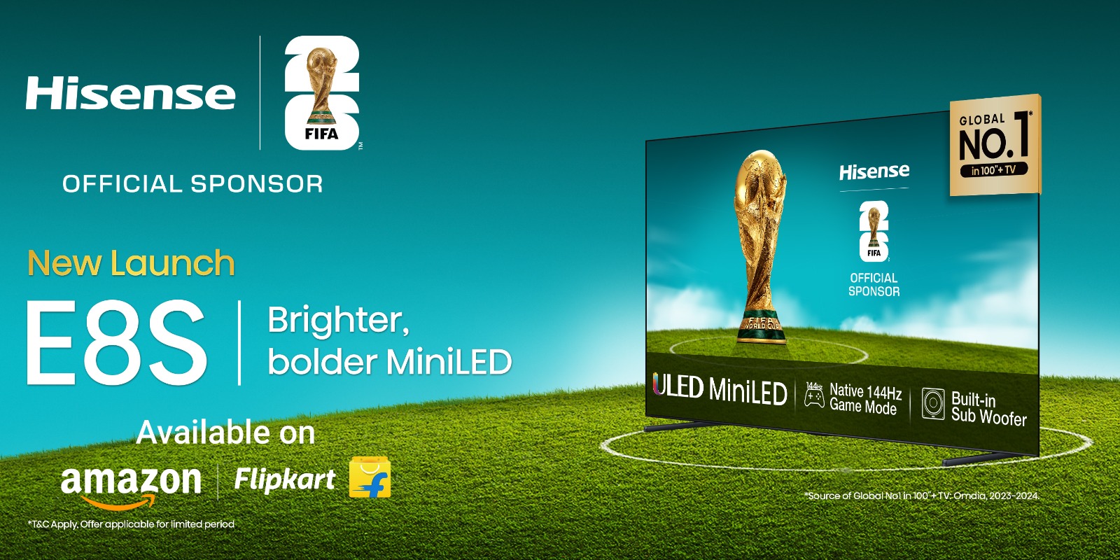 Hisense Expands Mini-LED Portfolio with New E8S 144Hz ULED Mini-LED TVs for Online Buyers