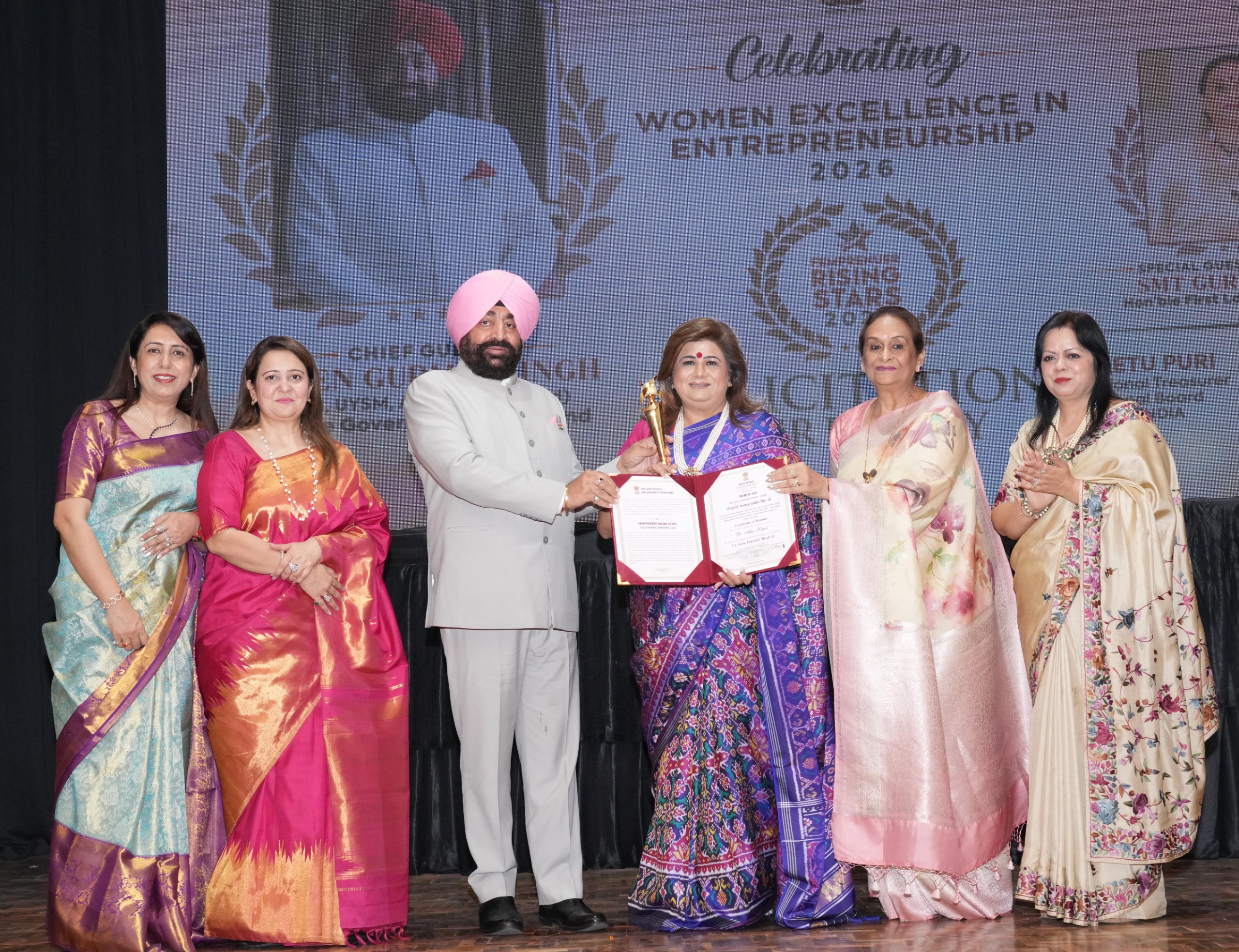 Modern Public School Principal Dr. Alka Kapur Honoured with felicitation by Uttarakhand Governor on International Women’s Day