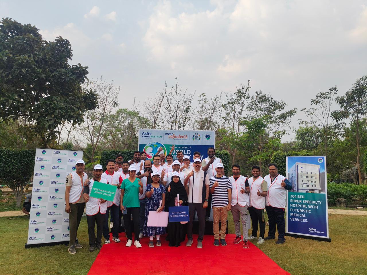 Aster Prime Hospital Organizes Walkathon & Yoga Session to Mark World Kidney Day