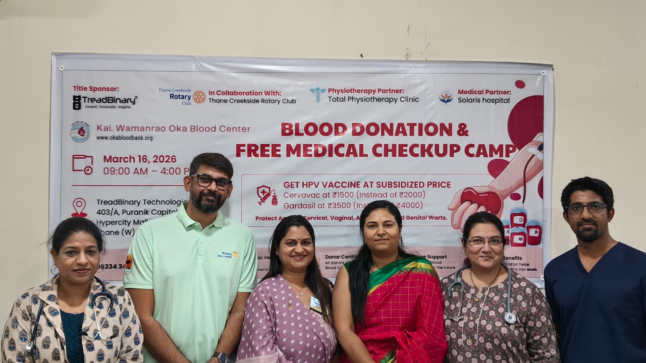 TreadBinary Organises Blood Donation and Free Medical Check-up Camp in Thane