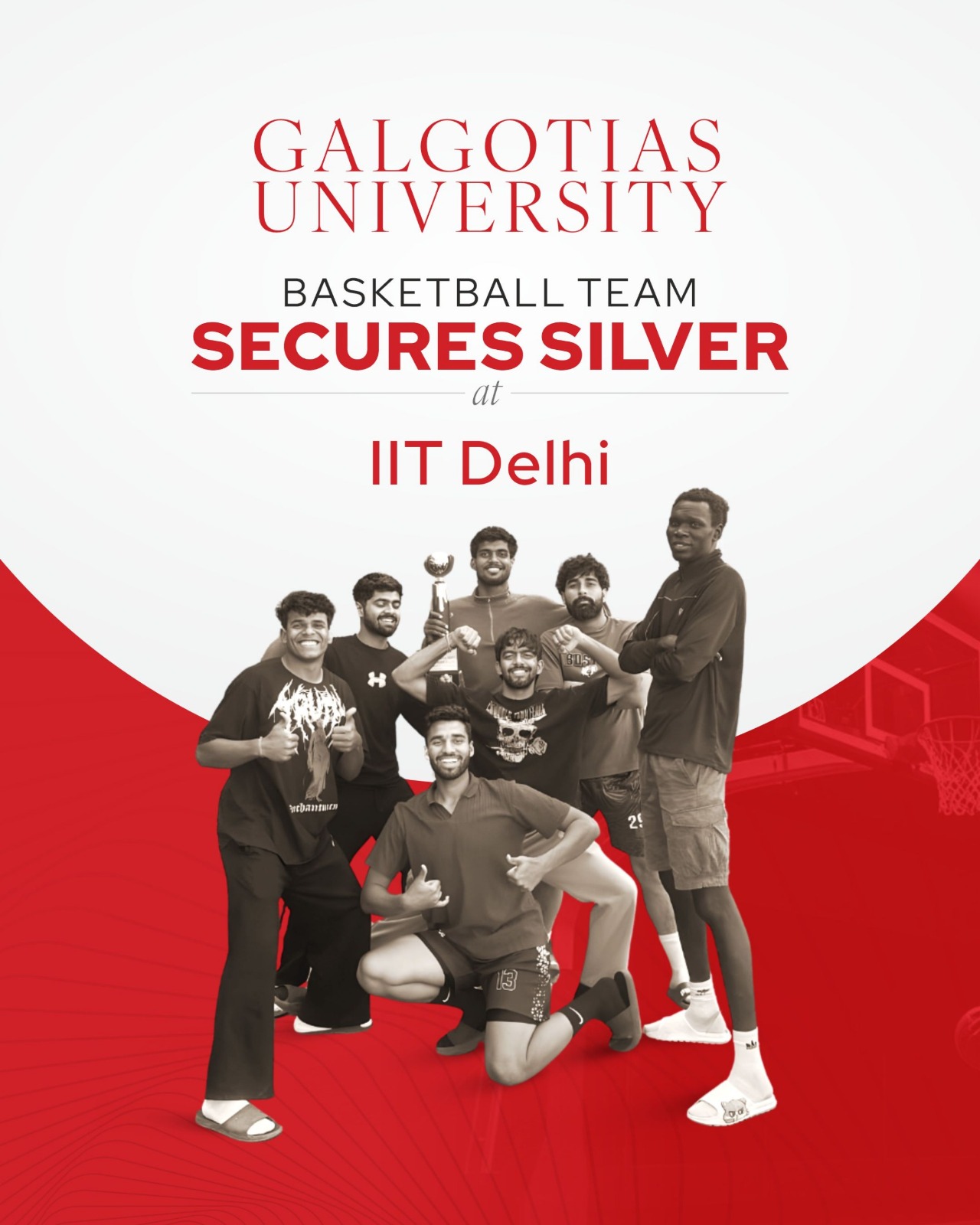 Galgotias University Basketball Team Wins Silver at IIT Delhi Sports Fest