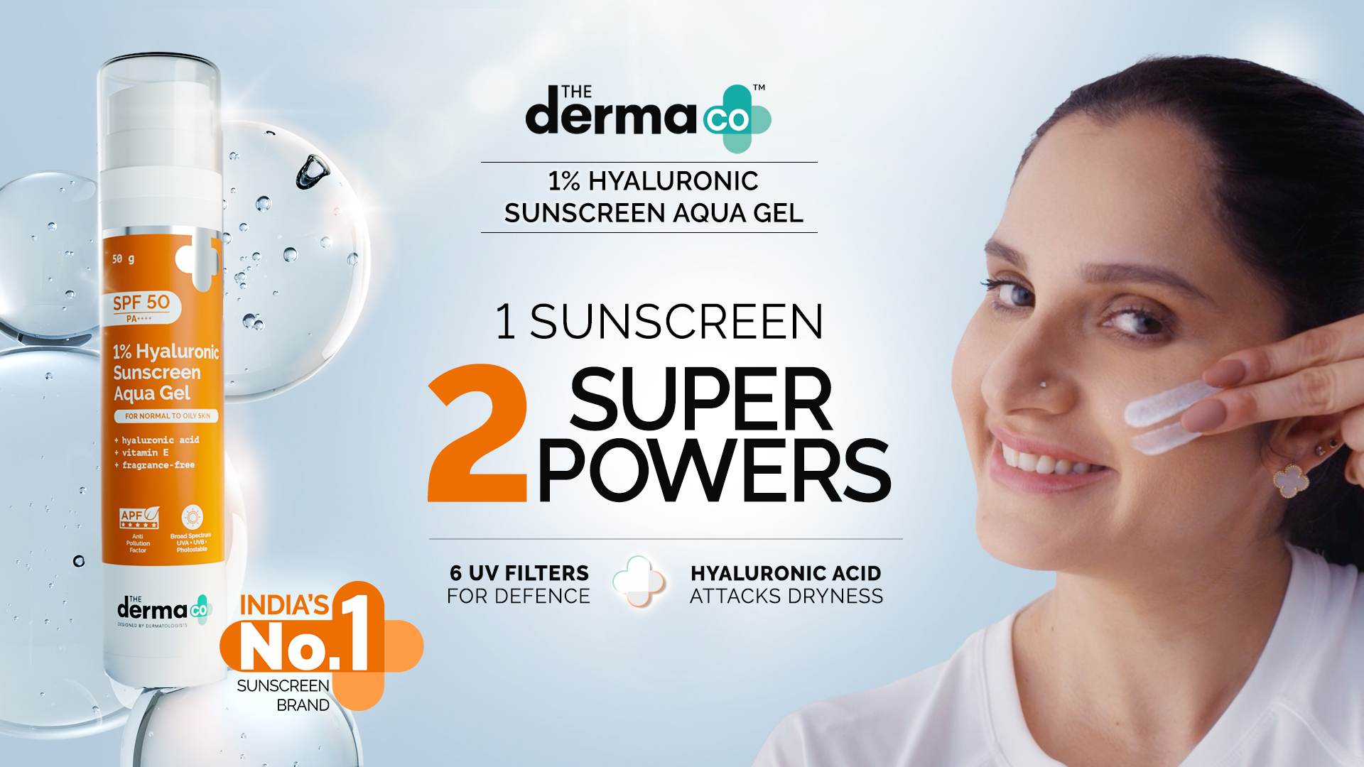 The Derma Co. Serves a Power Ace! Onboards Sania Mirza as the Brand Ambassador for Suncare; Launches New Film for 1% Hyaluronic Sunscreen Aqua Gel