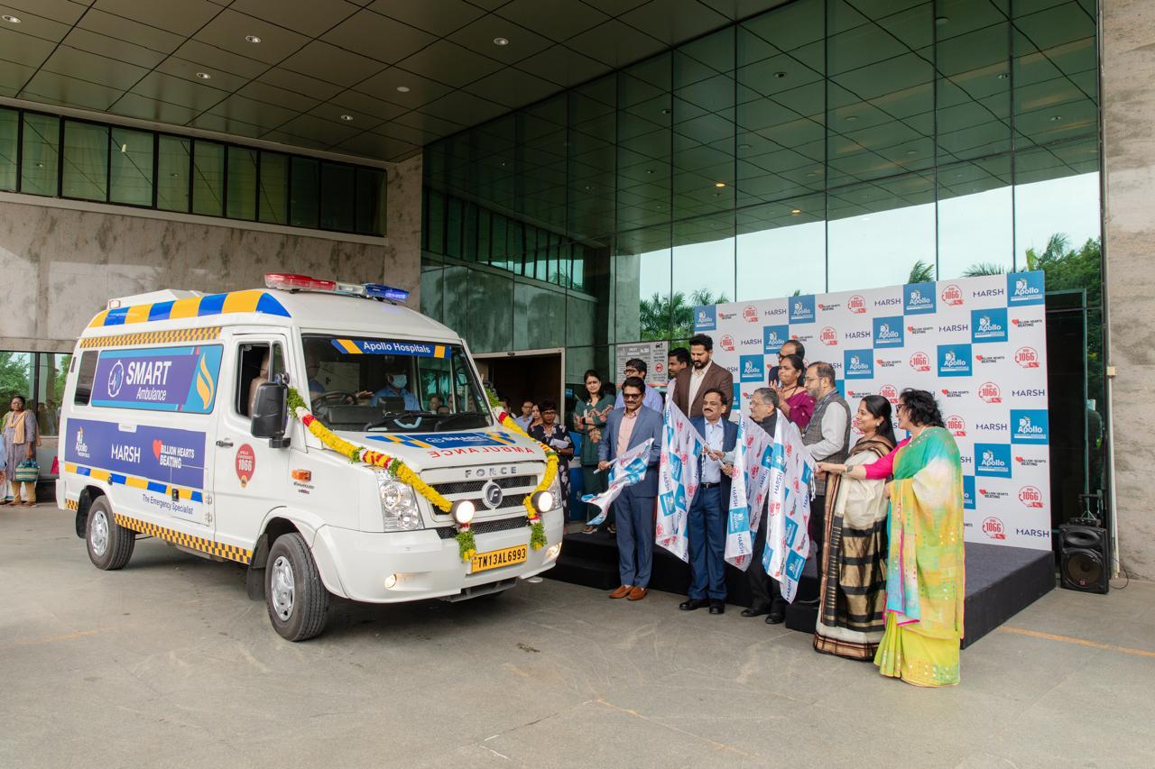 Apollo Hospitals, Billion Hearts Beating Foundation and Marsh India launch Smart Ambulances in Vanagaram