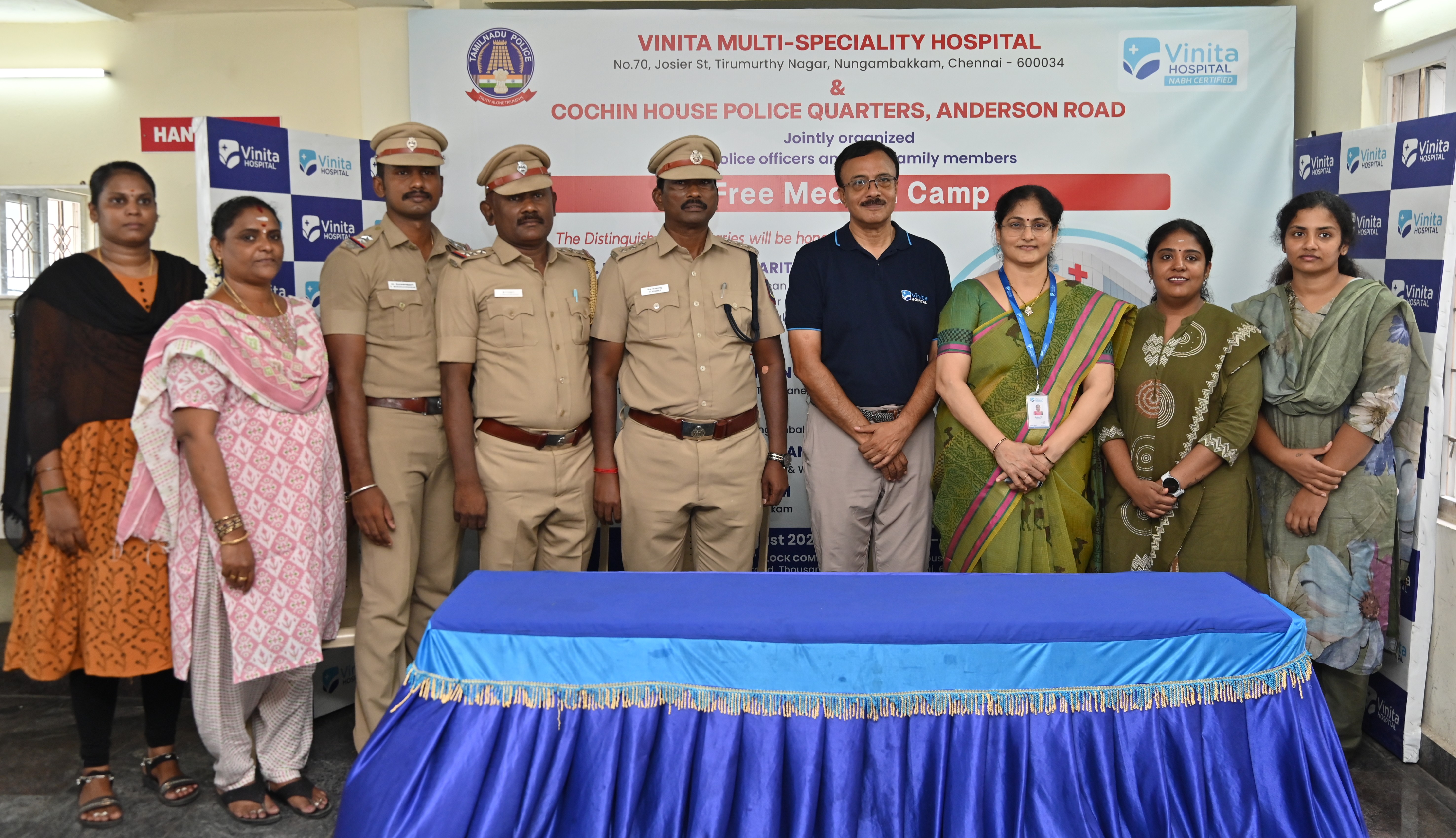 Vinita Multi-Speciality Hospital Organises Complimentary Medical Camp for Chennai Police Officers and their Families