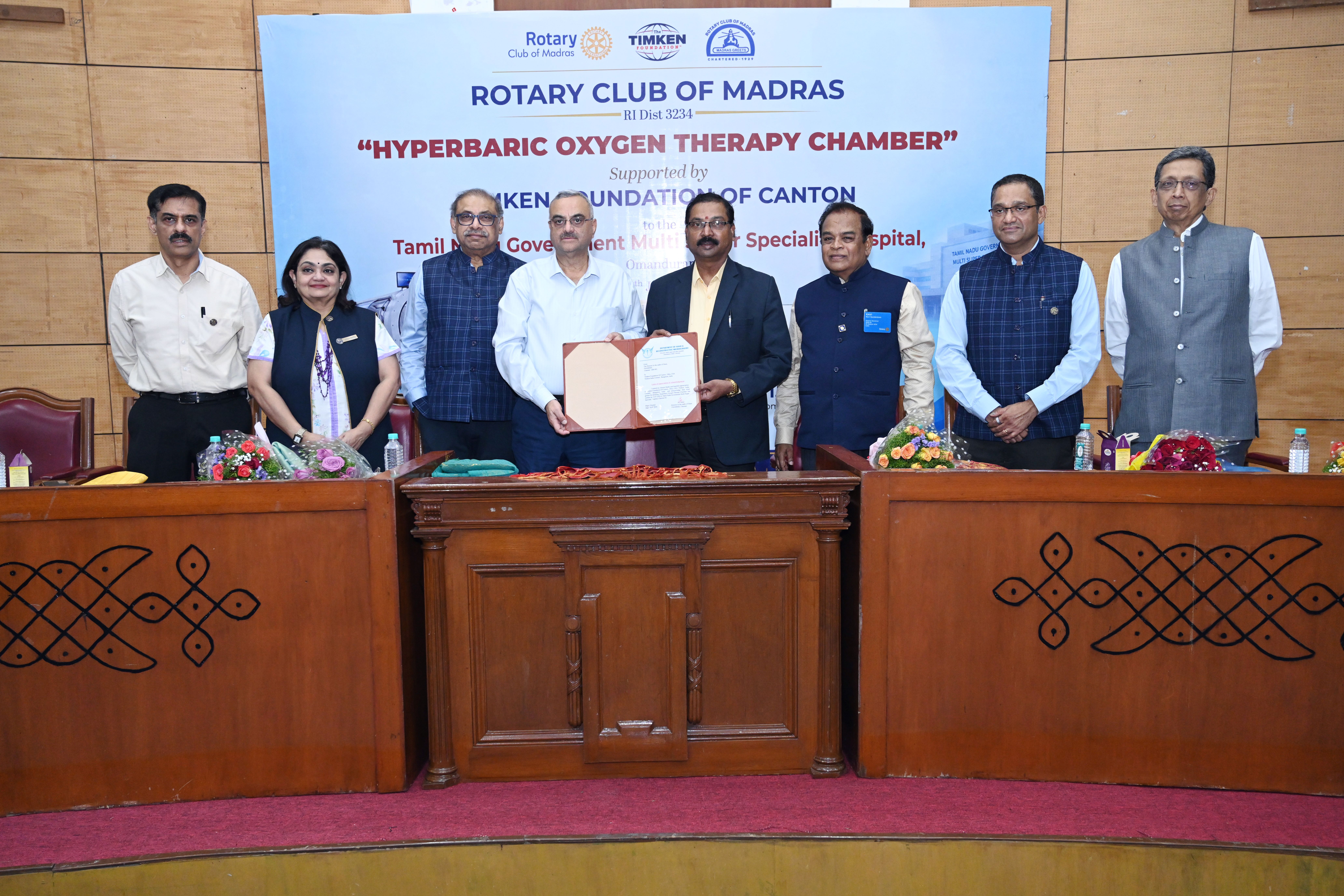 *IMPORTANT* Global Philanthropy Meets Community Service: Timken Foundation of Canton, Timken India Limited and Rotary Club of Madras Gift Advanced HBOT Facility