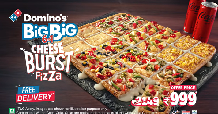 The Big Big 6-in-1 Pizza gets cheesier with Domino&rsquo;s new Cheese Burst upgrade