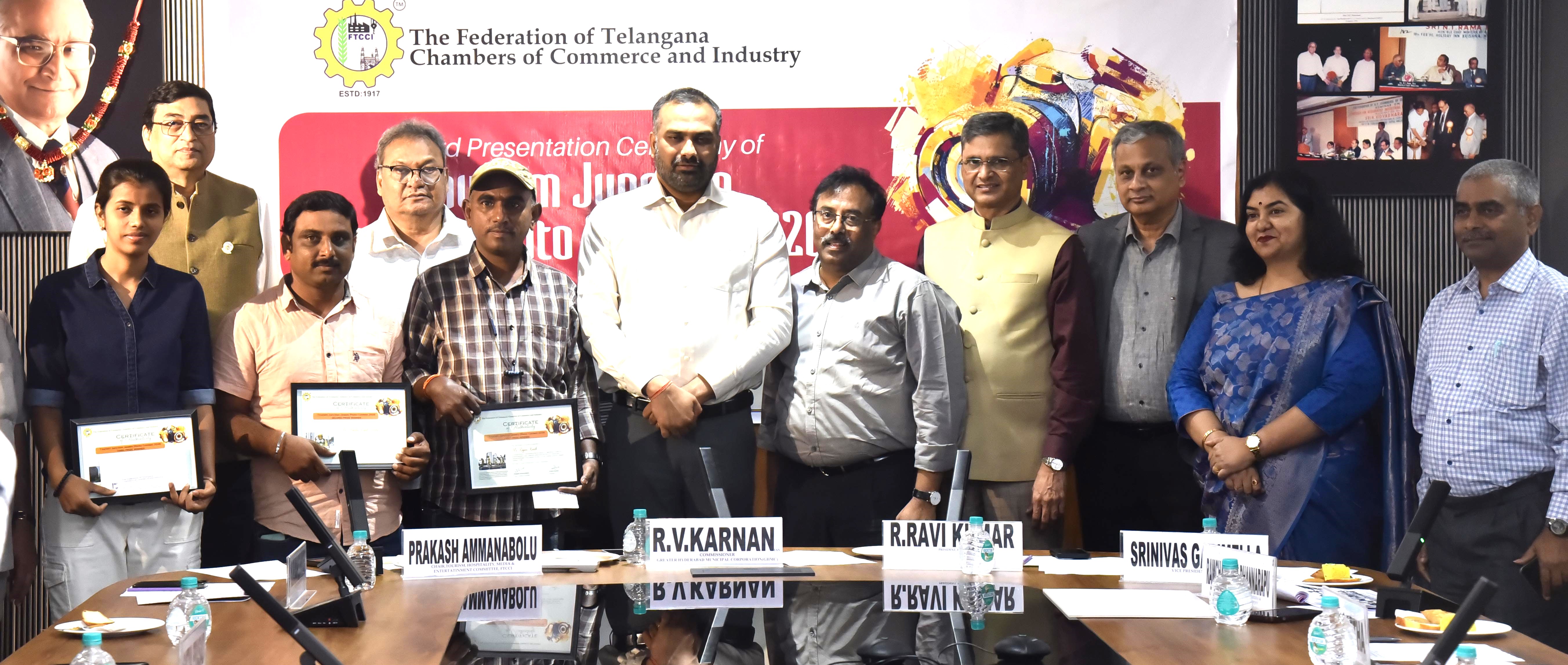 GHMC Commissioner R.V. Karnan Presents Prizes to Winners of Traffic Junction Jewels Photo Contest