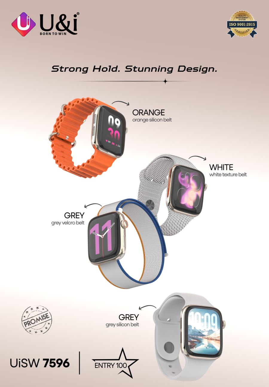 U&i Launches Entry Star 100 Smartwatch with 2.2-inch Curved Display and Wireless Charging