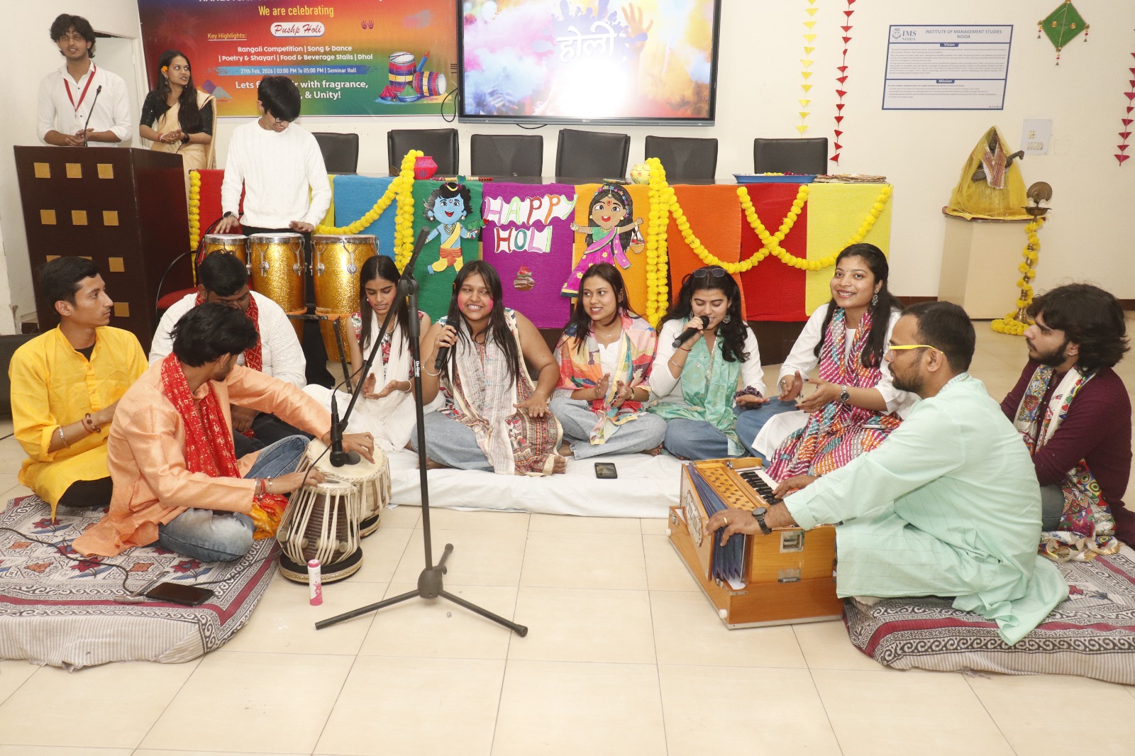IMS Noida Celebrates Holi with Flowers and Folk Traditions