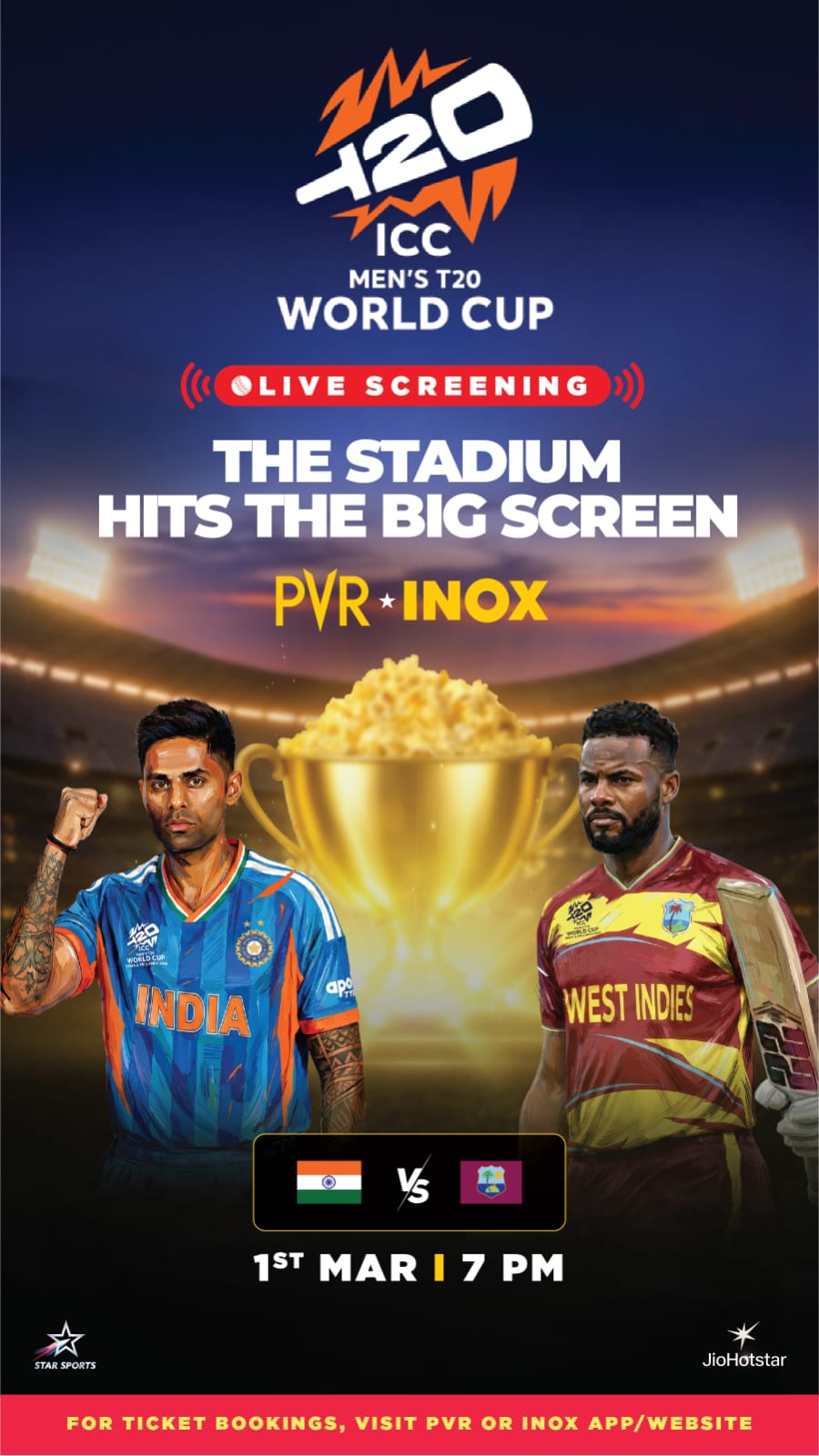 PVR Inox Brings The Stadium Experience To The Big Screen: Screens India Vs West Indies Knockout Clash Across Select Cinemas Nationwide
