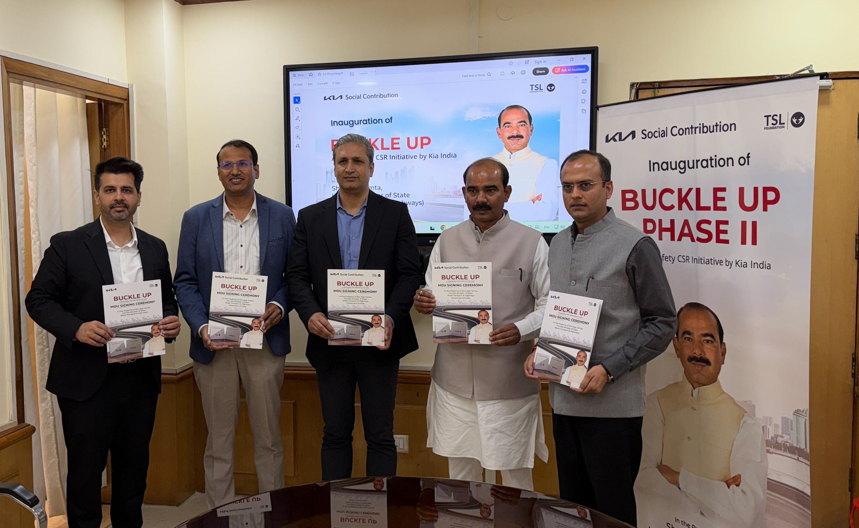 Kia India Expands &lsquo;Buckle Up&rsquo; Road Safety Initiative with Phase II; Signs MoU with TSL Foundation, Inaugurated by MoRTH