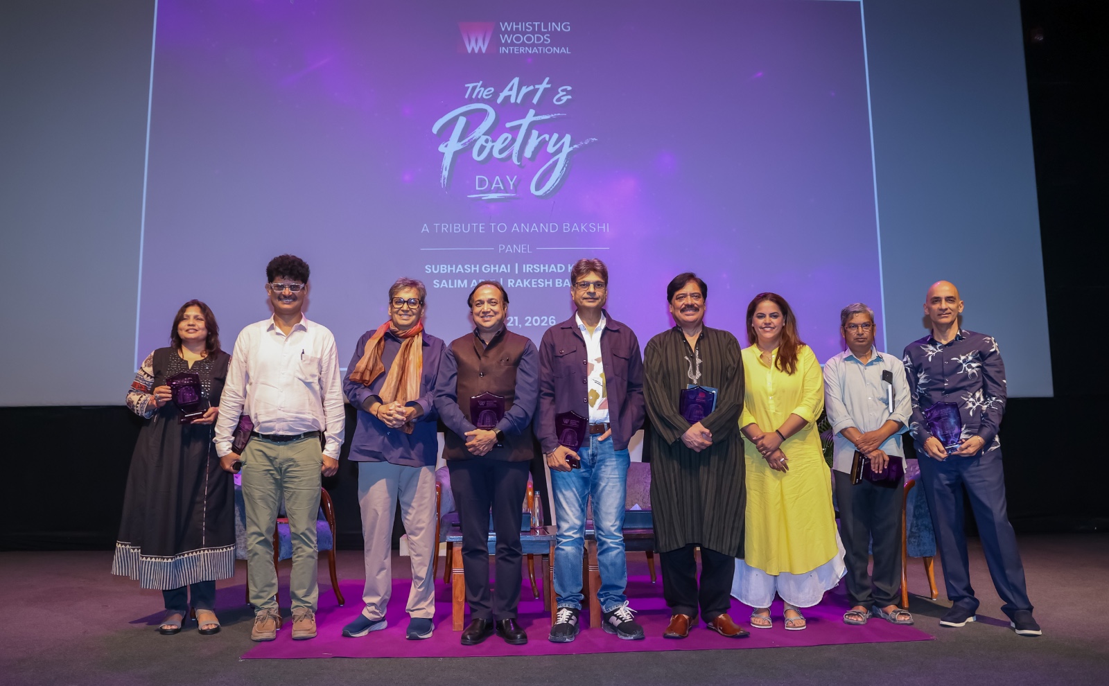 Subhash Ghai and Irshad Kamil celebrate the birth anniversary of the legendary lyricist Anand Bakshi as the Art & Poetry Day