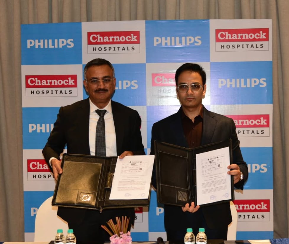 for the of the strategic partnership between Charnock Hospitals and Philips to expand integrated healthcare infrastructure in West Bengal held at Hyatt Regency, Kolkata.