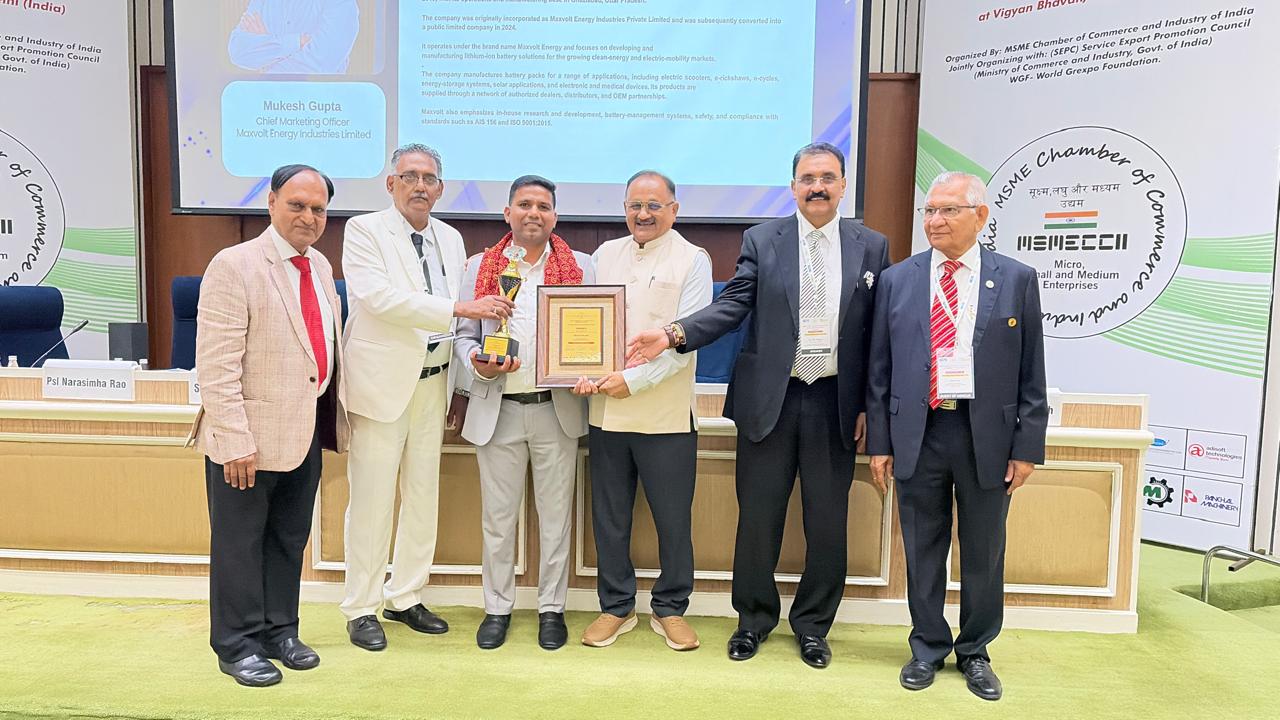 Maxvolt Energy Industries Ltd. Receives Five Honours at MSMECCII 3rd National Business Excellence Award 2026