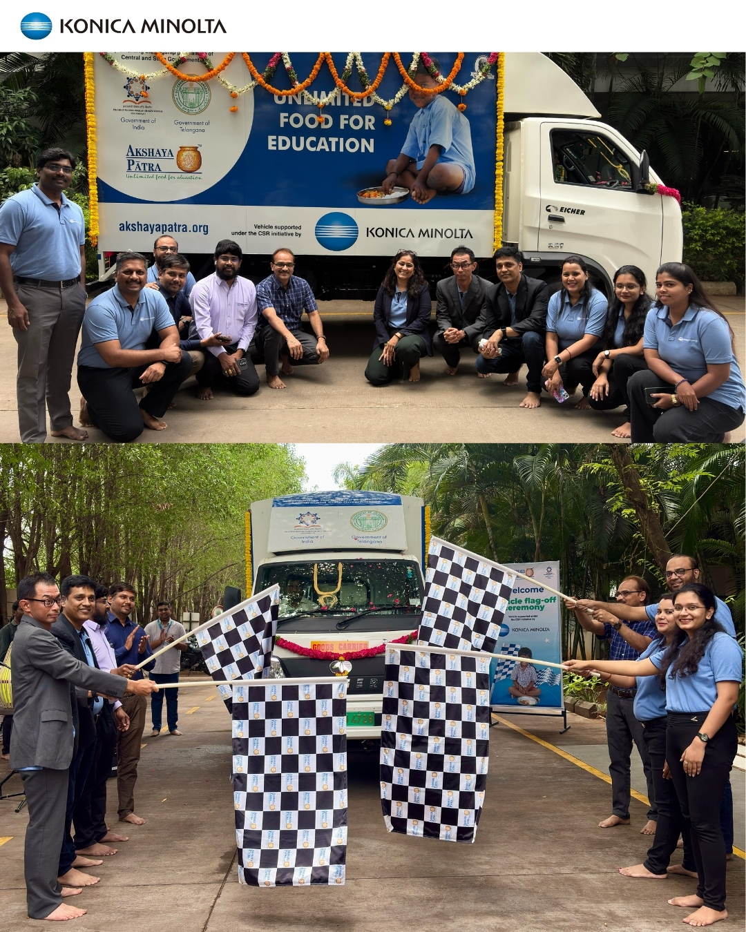 Konica Minolta Expands NEEV and URJA CSR Programmes with Sixth Electric Vehicle to Support Mid-Day Meal Programme for 3,000 Students