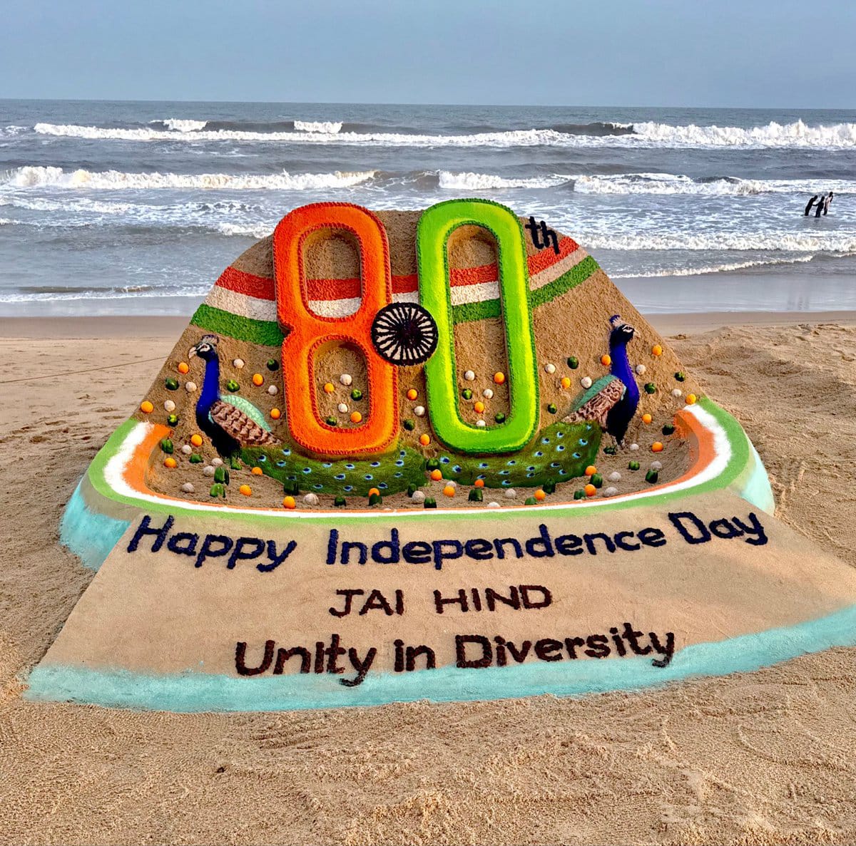 Puri Beach Comes Alive with Sudarsan Pattnaik’s ‘Unity in Diversity’ Sand Art