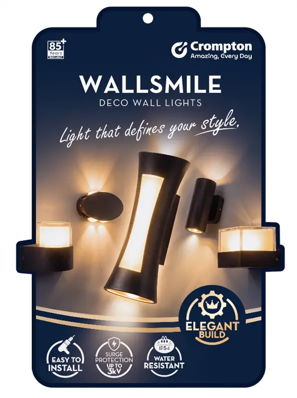 Crompton Brings Style and Durability Outdoors with its New WallSmile Outdoor Deco Wall Light Range