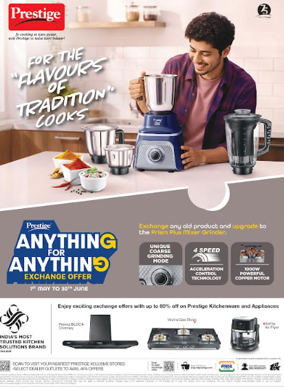 TTK Prestige Launches &ldquo;Anything for Anything&rdquo; Exchange Festival, Bringing Smarter Kitchen Upgrades to Consumers Across India