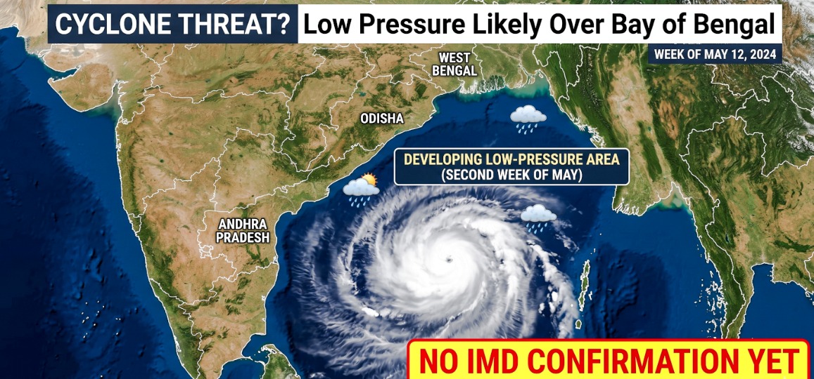 Cyclone Alert? Low Pressure Likely in Bay of Bengal Mid-May; IMD Yet to Confirm