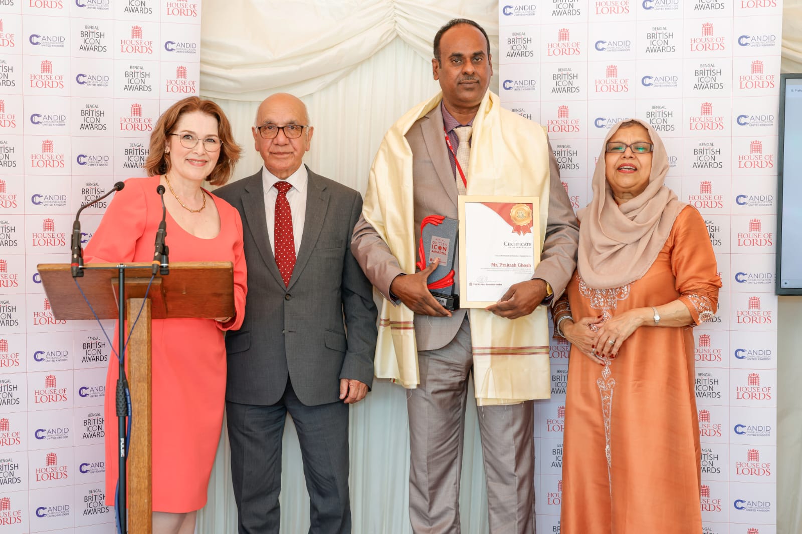 LMET Chairman Prakash Ghosh Honoured at the UK Parliament with British Bengal Icon Award 2026