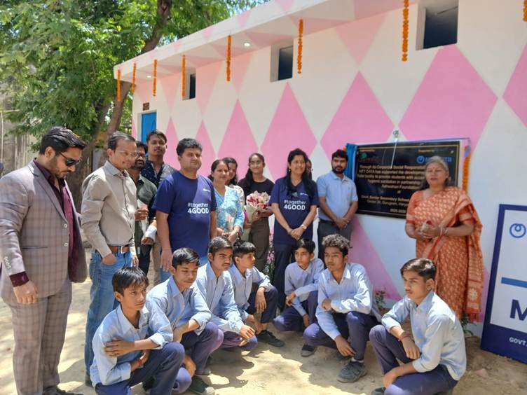 Aahwahan Foundation, NTT DATA Inaugurate 314th Model Toilet at Gurugram School