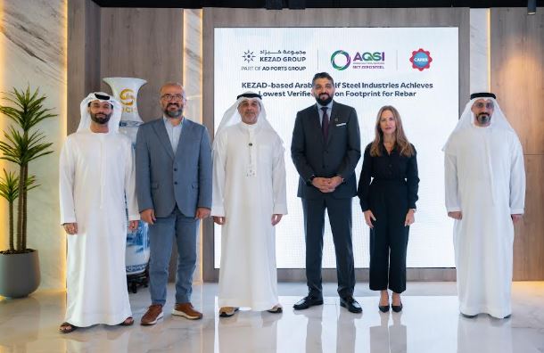 KEZAD-based Arabian Gulf Steel Industries Achieves Lowest Verified Carbon Footprint for Rebar