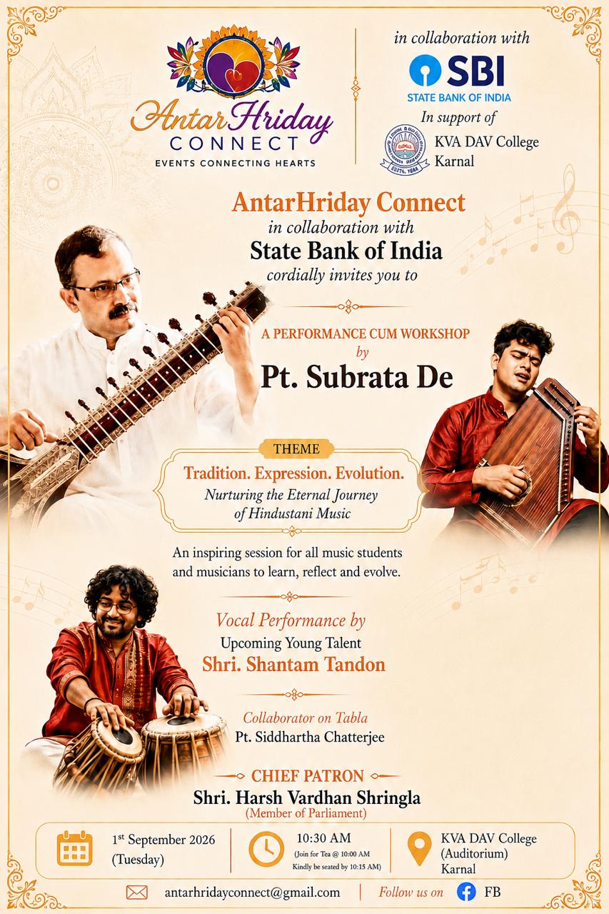 AntarHriday Connect to Celebrate Hindustani Music with Special Workshop at KVA DAV College, Karnal