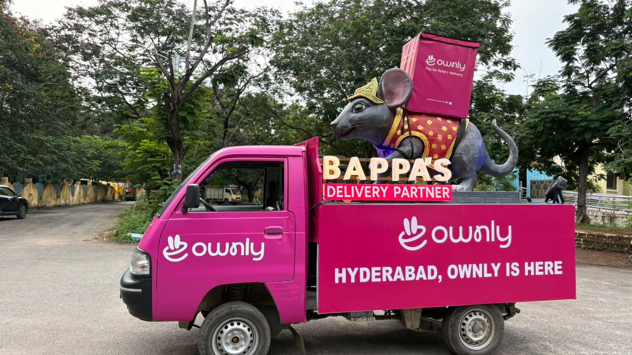 Ownly Puts “Bappa’s Delivery Partner” on Hyderabad’s Roads with Mooshak on Wheels
