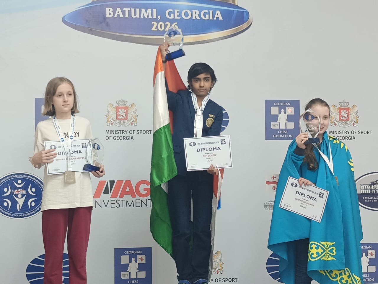 Indian chess prodigy Divi Bijesh Wins FIDE World Cup Under-12 Girls Title