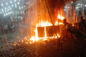Firecracker Blast Triggers Fire at Jatra Pandal in Berhampur