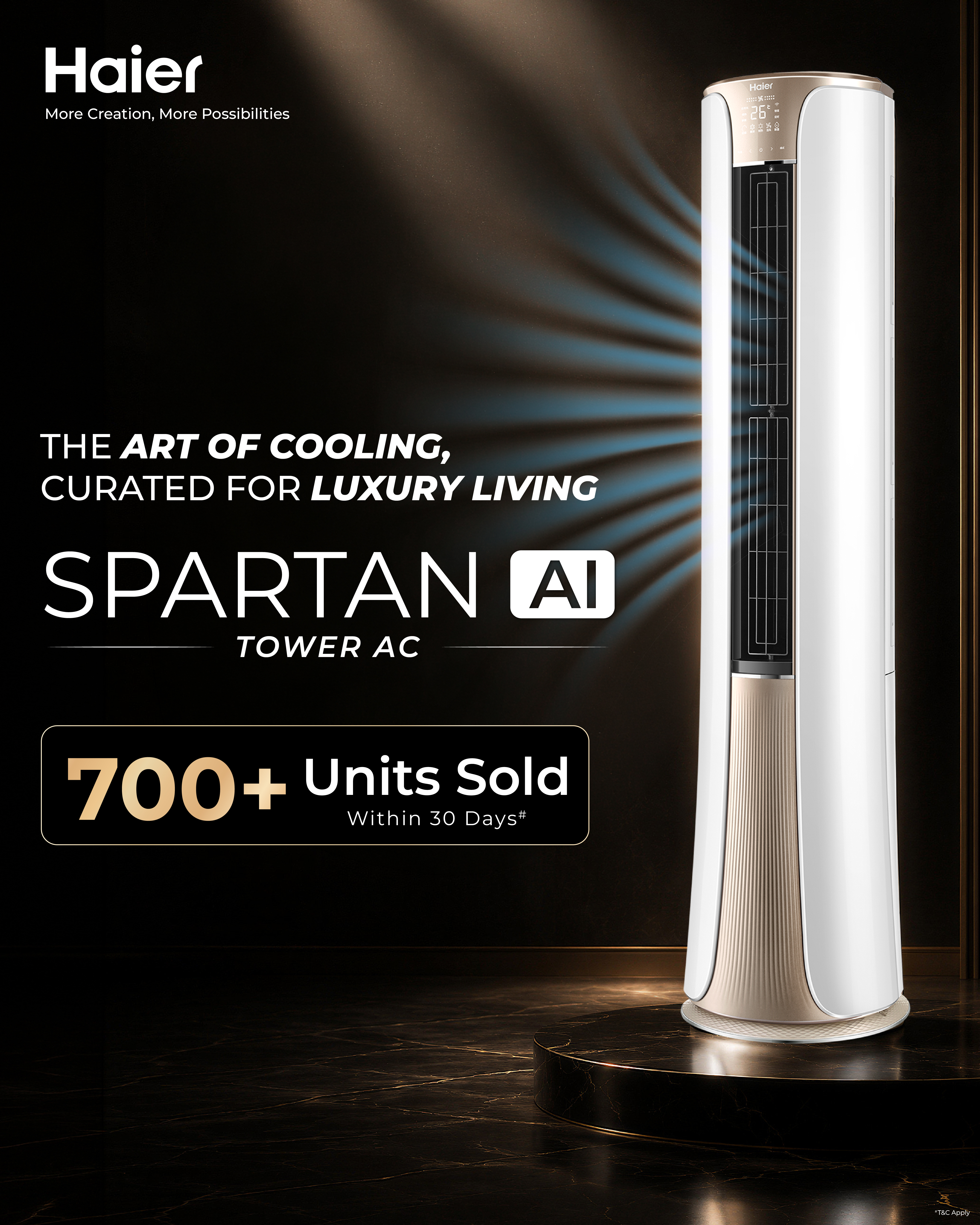 Haier’s Premium AI Spartan Tower AC Witnesses Strong Consumer Demand for Smart Luxury Cooling, Sold Over 700 Units Within a Month of Launch