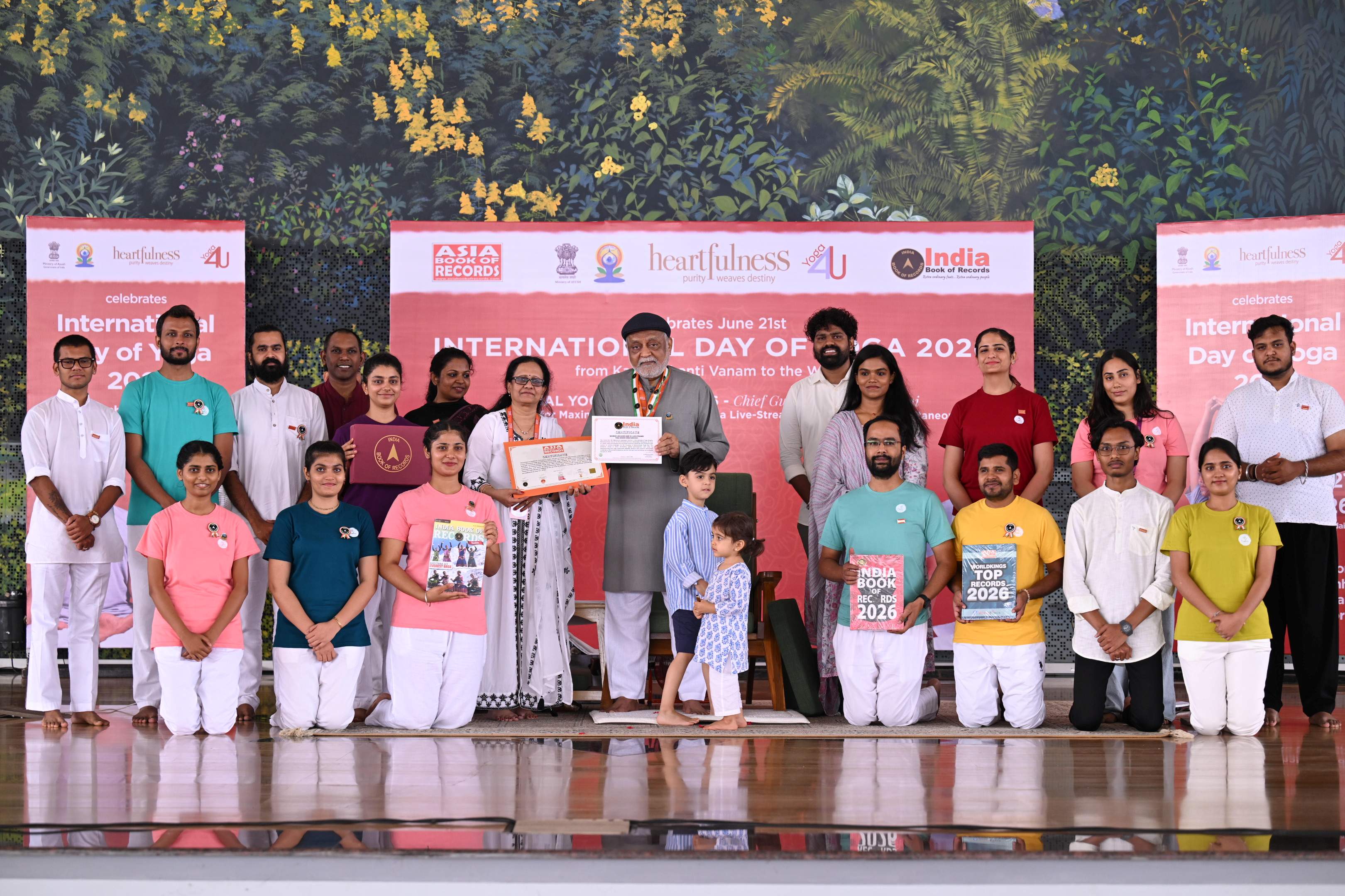 Heartfulness enters Asia Book of Records and the India Book of Records on the twelfth International Yoga Day