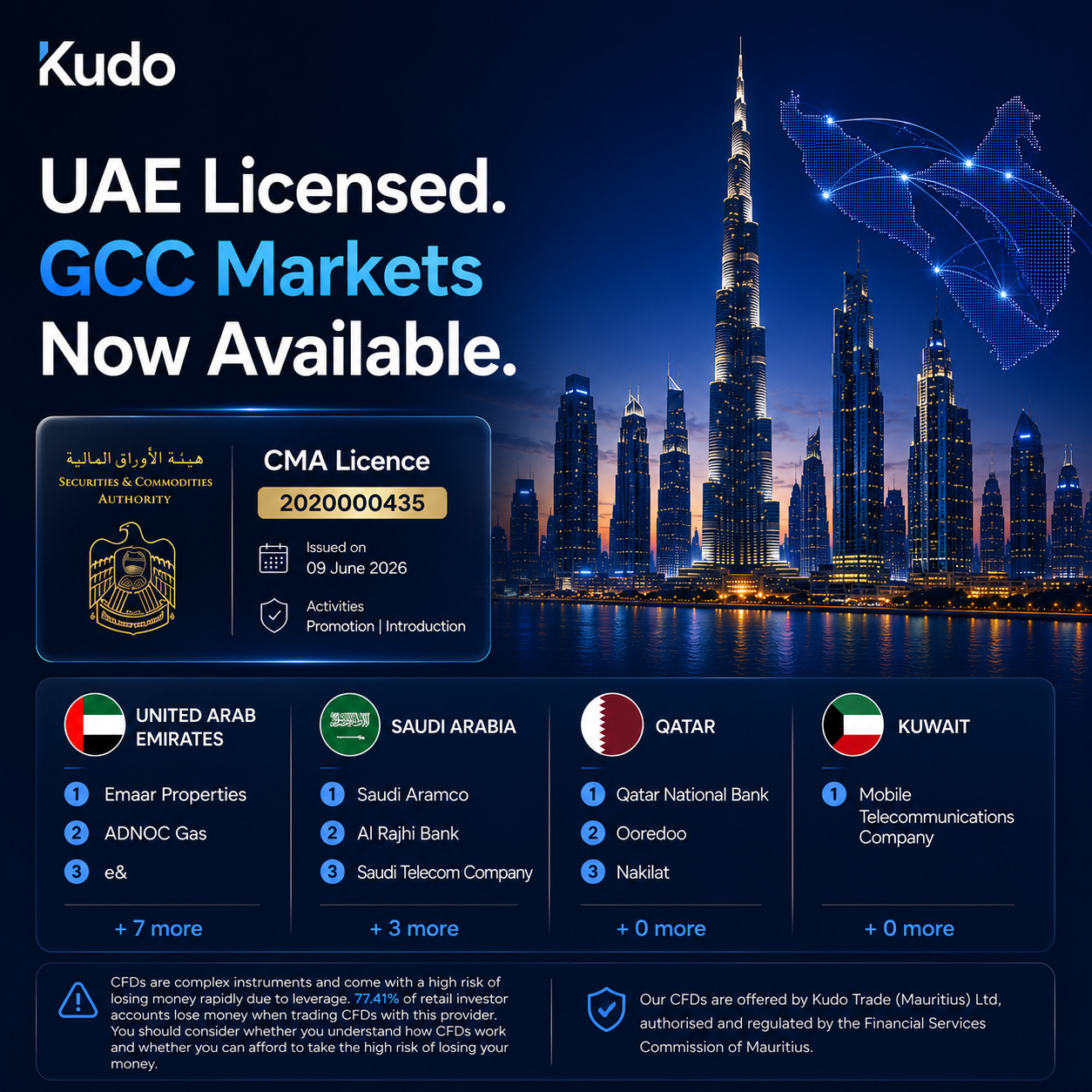 Kudo.com Secures UAE CMA Licence and Expands Access to GCC Markets