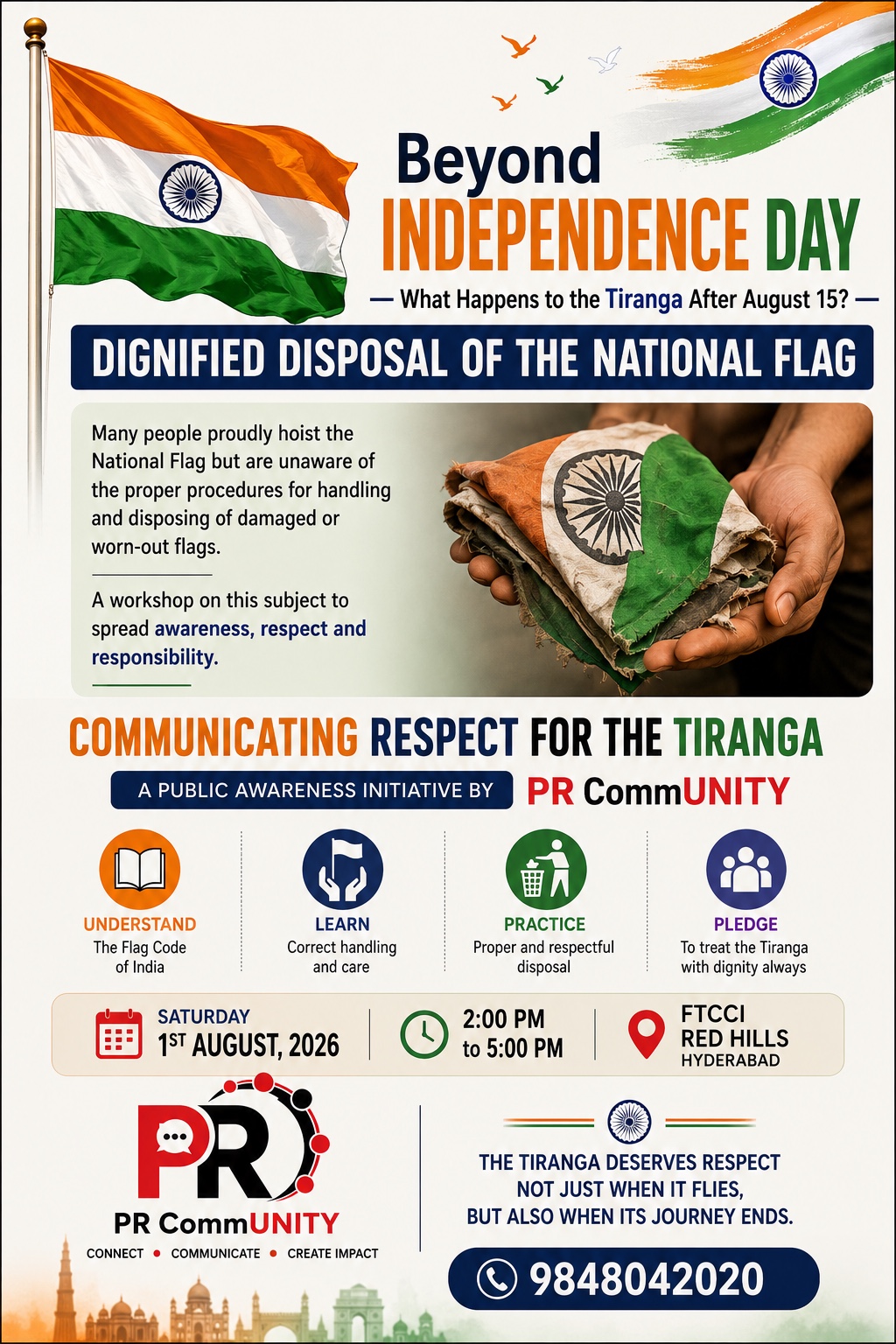 Beyond Independence Day: PR CommUNITY to Organise Public Awareness Workshop on Dignified Disposal of the National Flag