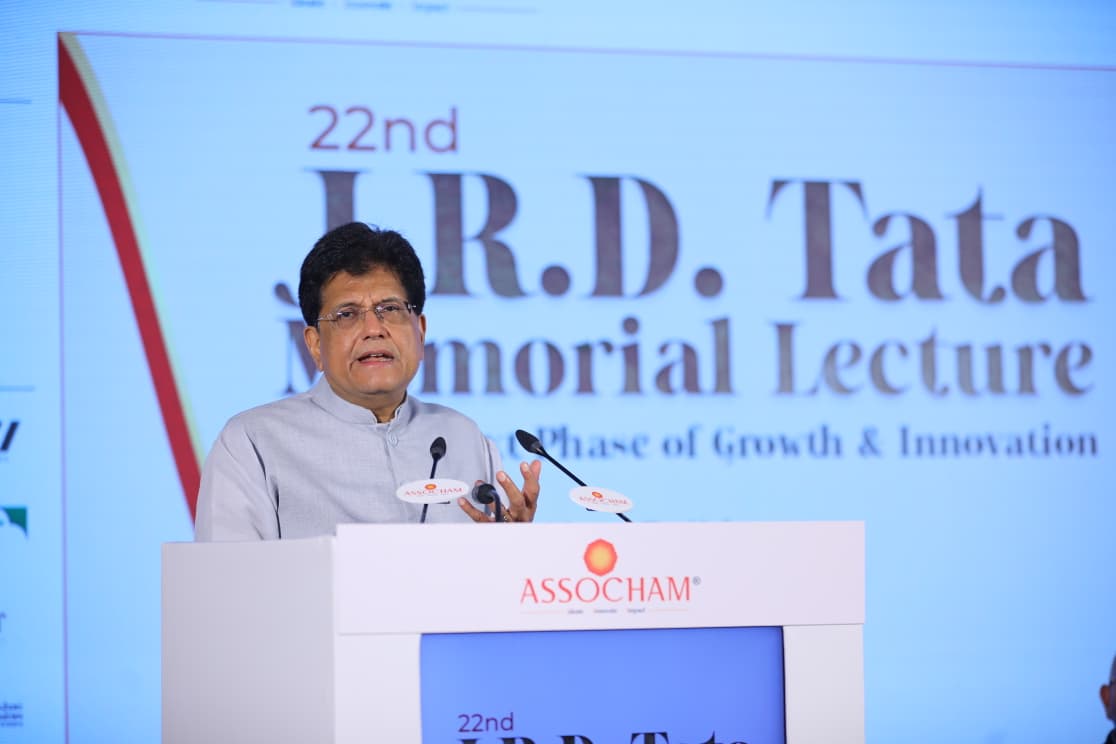 The Four Ps of India&rsquo;s Next Growth Story: Perfection, Purpose, Confidence and Courage: Shri Piyush Goyal at the ASSOCHAM&rsquo;s 22nd J.R.D Tata Memorial Lecture