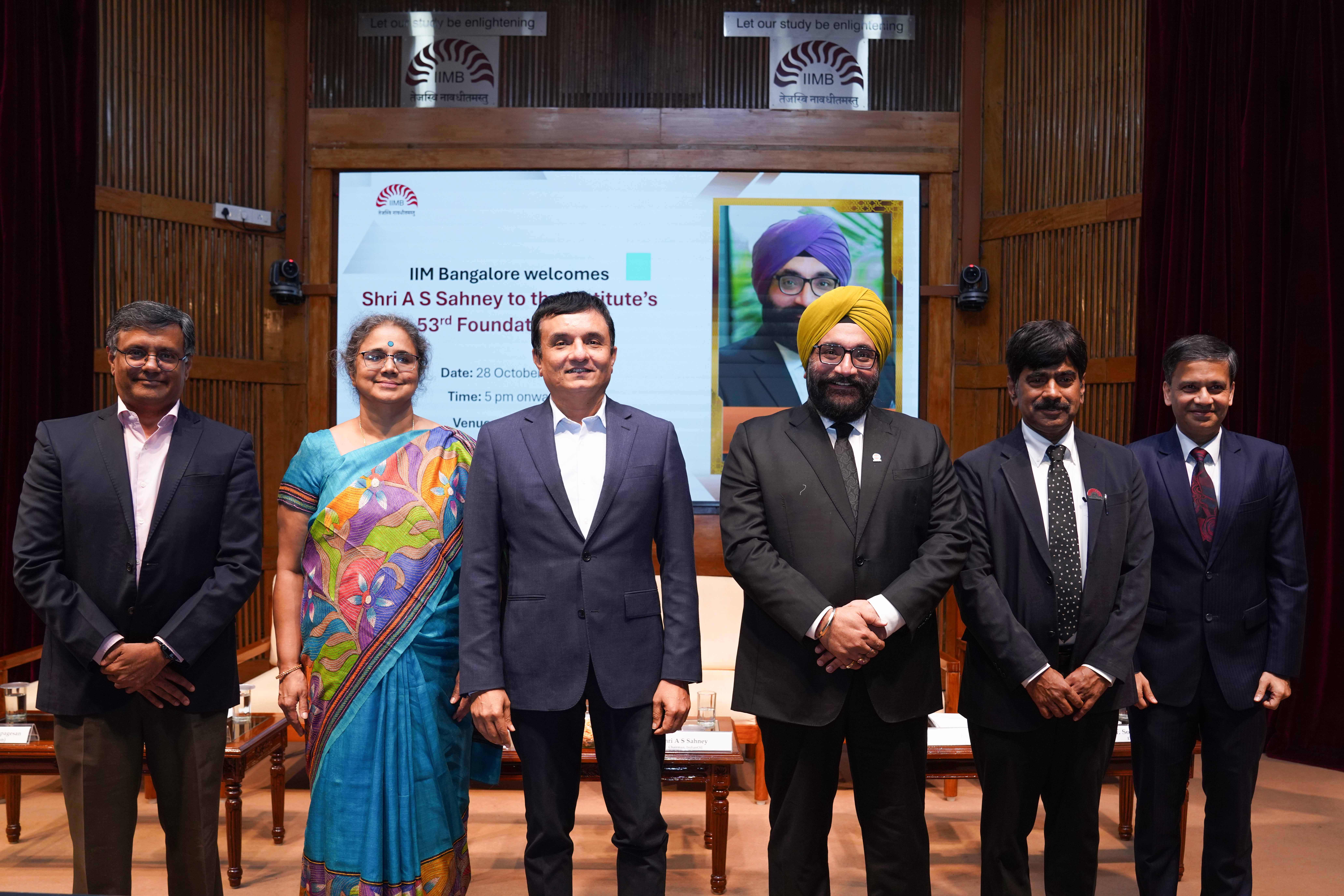 IndianOil Chairman A S Sahney delivers IIM Bangalore's 53rd Foundation Day lecture on India's energy journey