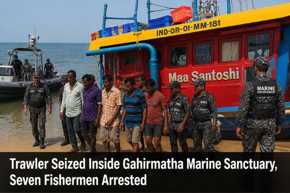 Trawler Seized Inside Gahirmatha Marine Sanctuary, Seven Fishermen Arrested