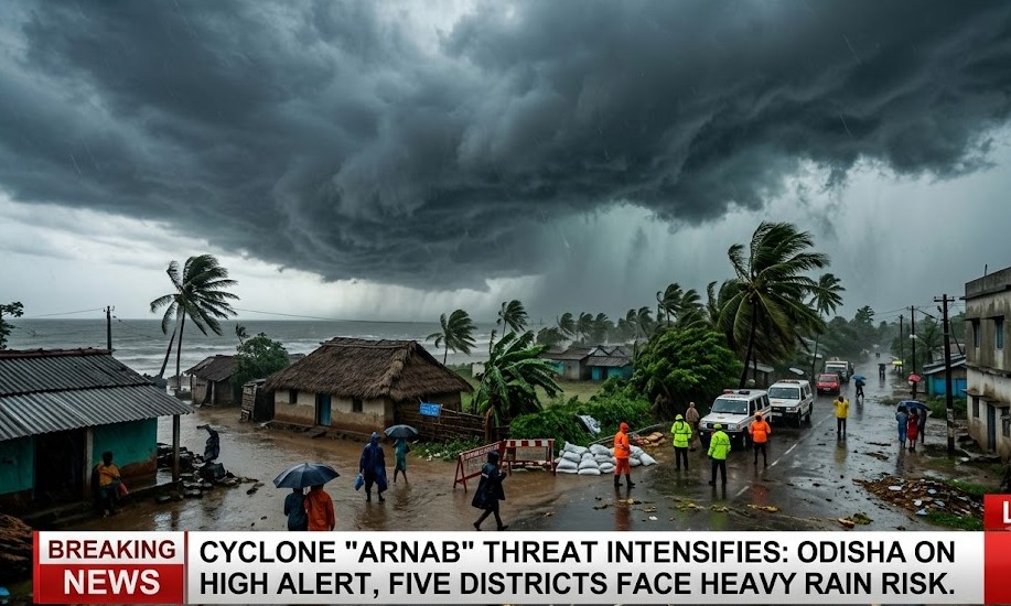 Cyclone &lsquo;Arnab&rsquo; Threat Intensifies: Odisha on High Alert, Five Districts Face Heavy Rain Risk